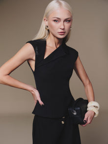 Diagonal Collar Top