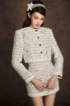 Embroidered Crop Blazer