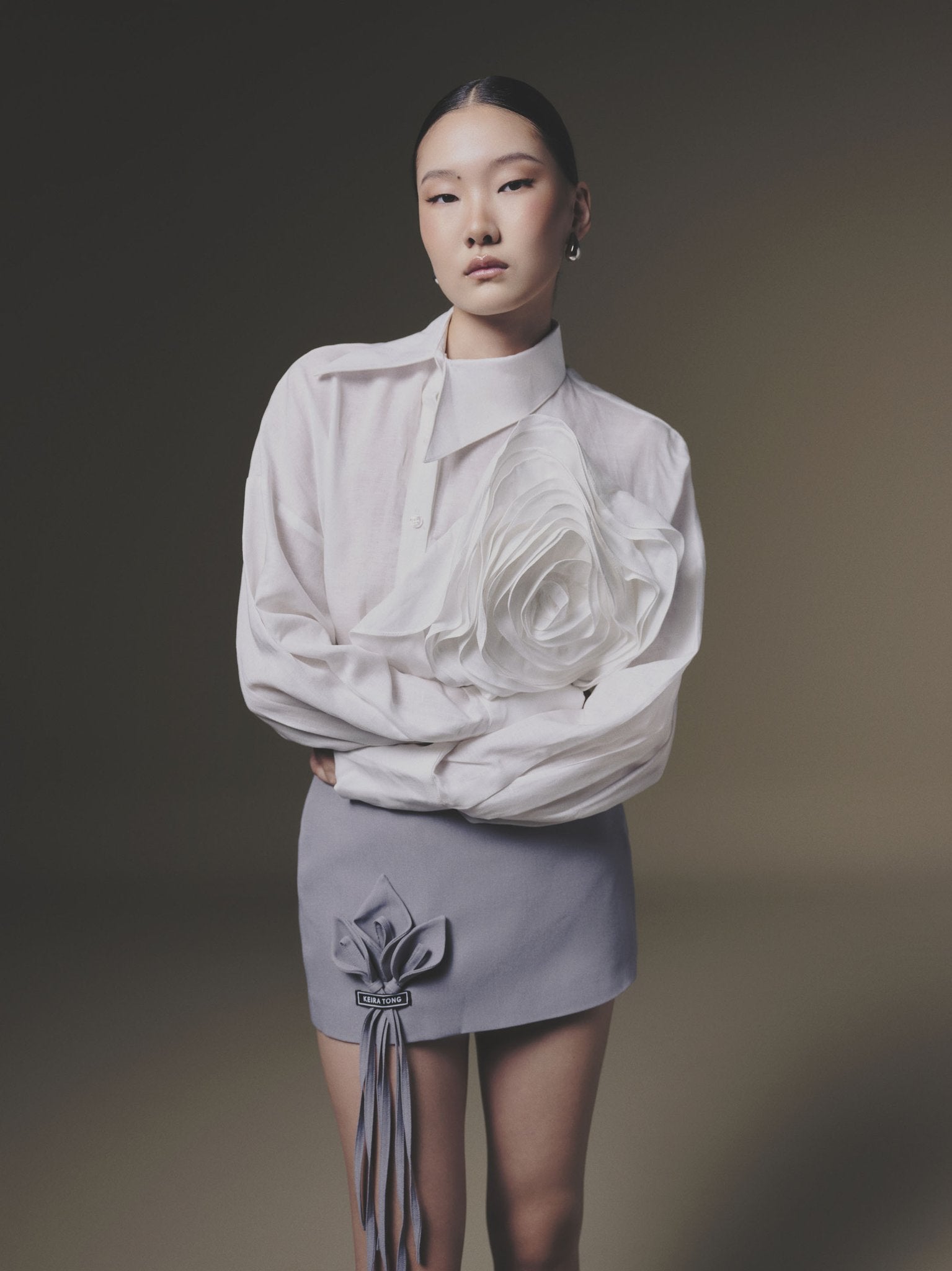 Shift-Collar Linen Shirt
