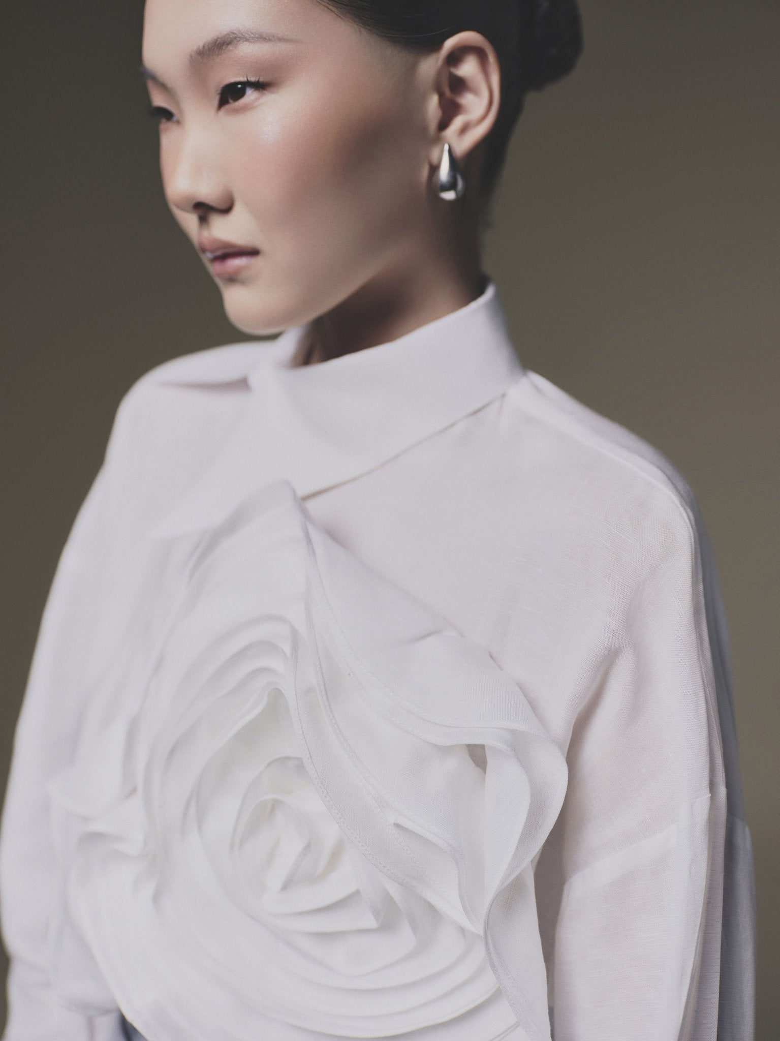 Shift-Collar Linen Shirt