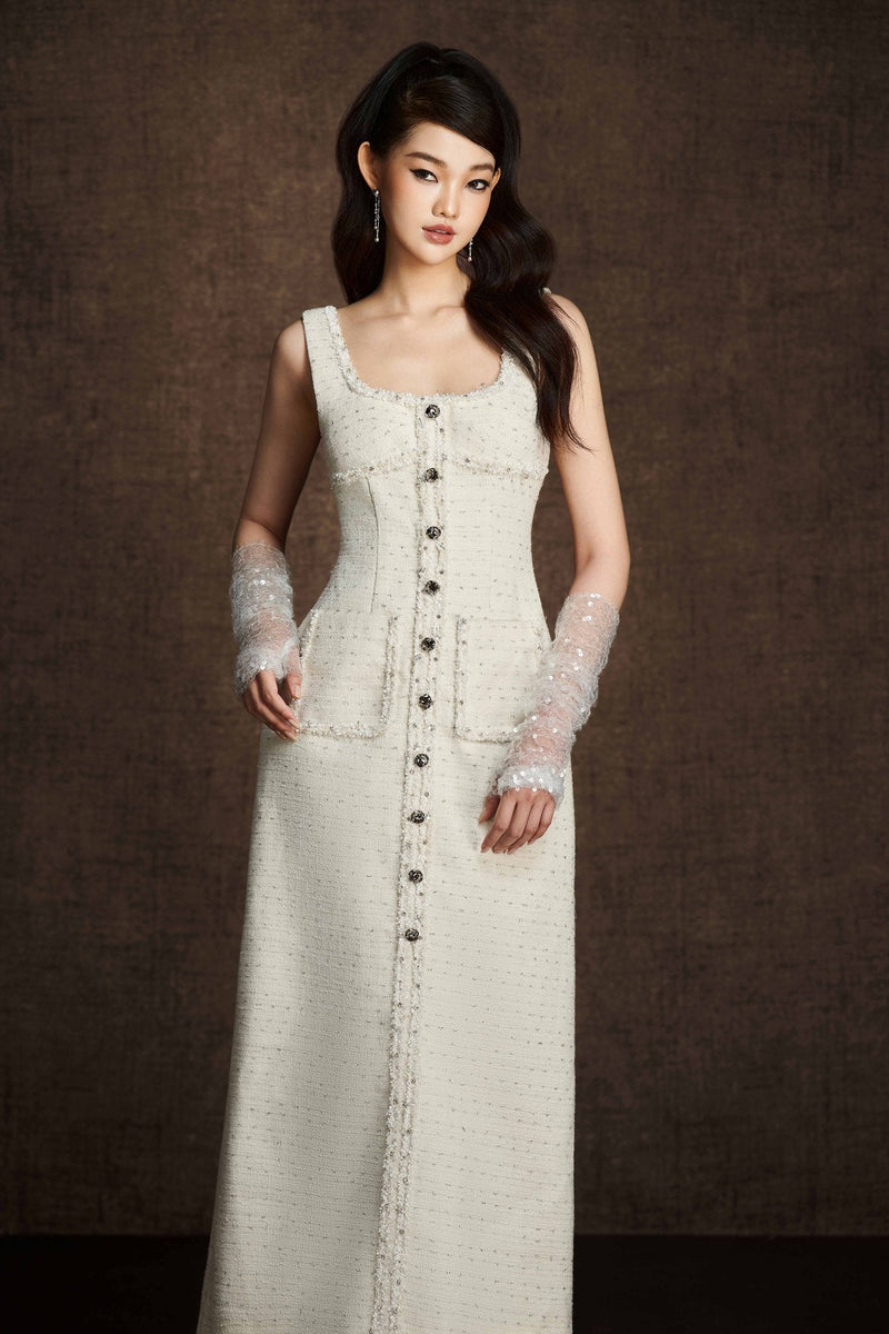Embroidered Midi Dress