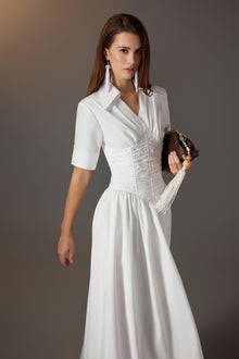 Ruching Shirt Dress