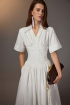 Ruching Shirt Dress