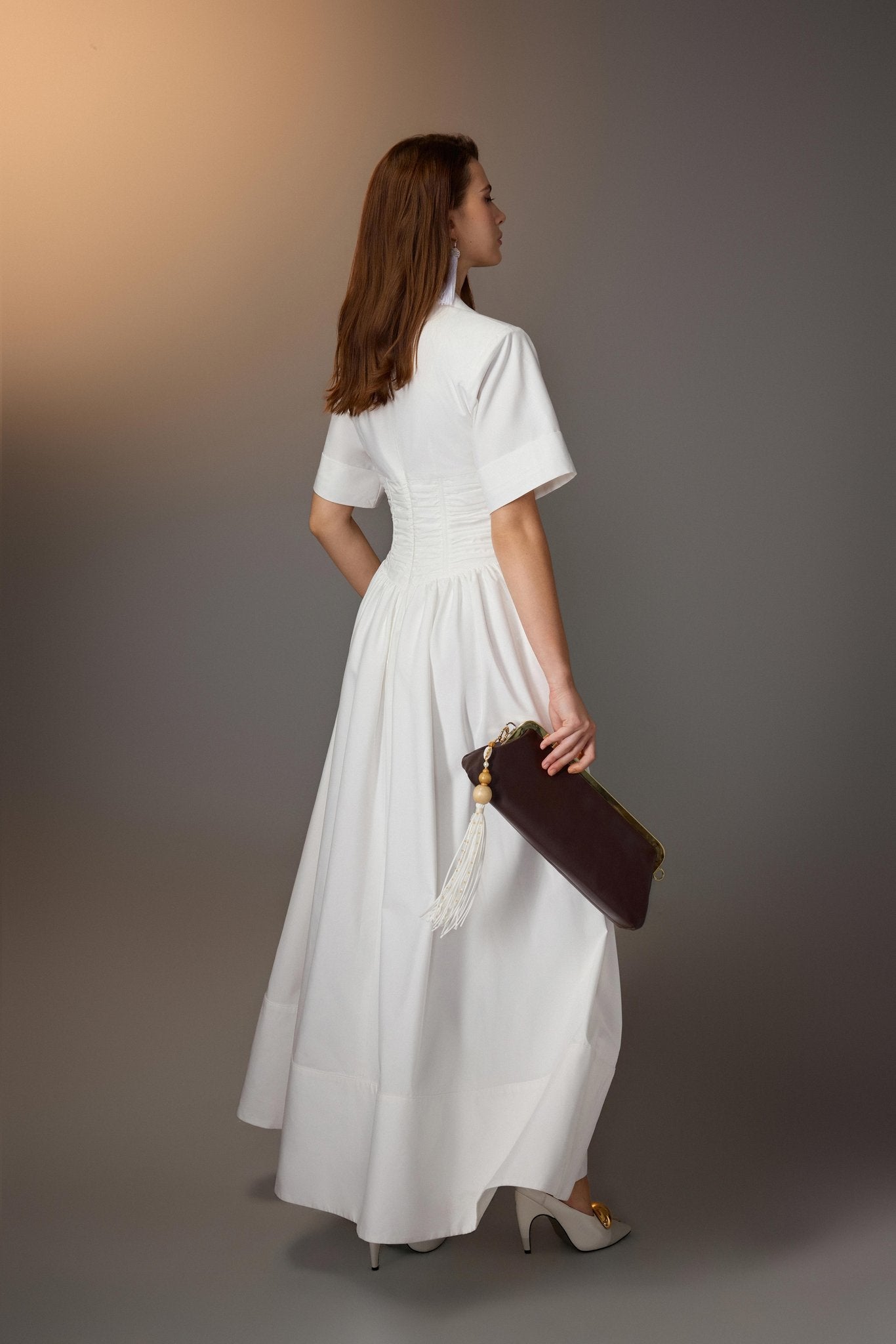 Ruching Shirt Dress