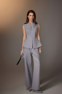 Sleeveless Button Blazer