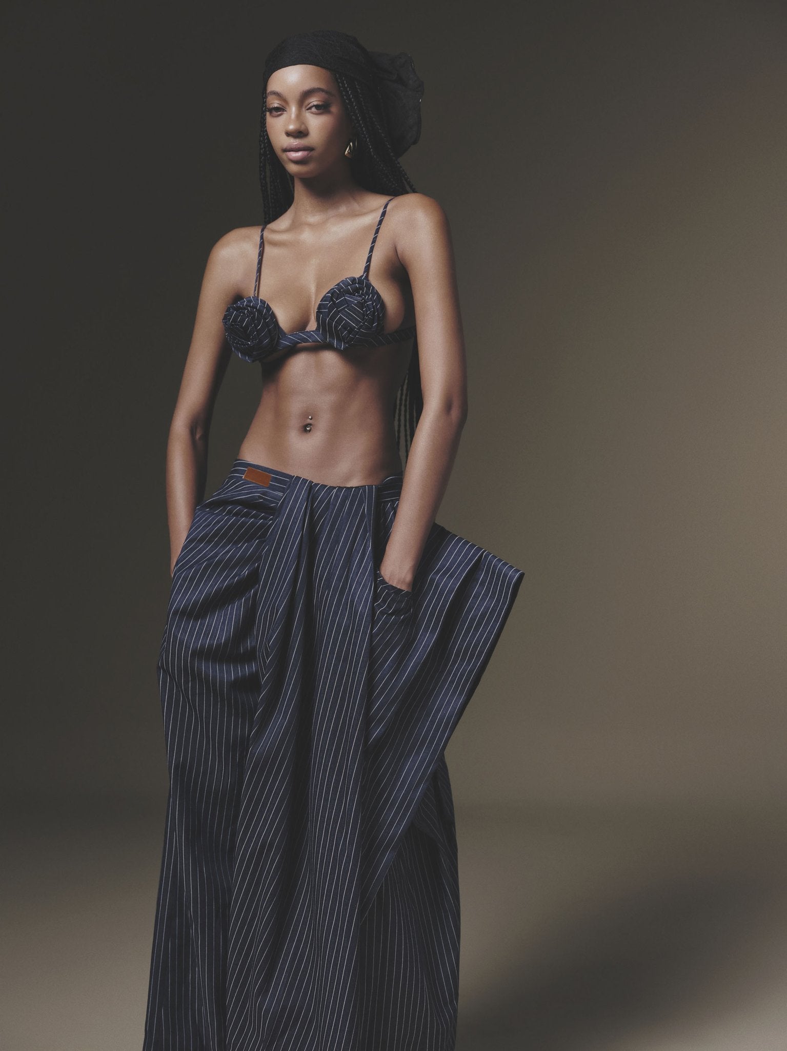 Overlaid Pleated Pant