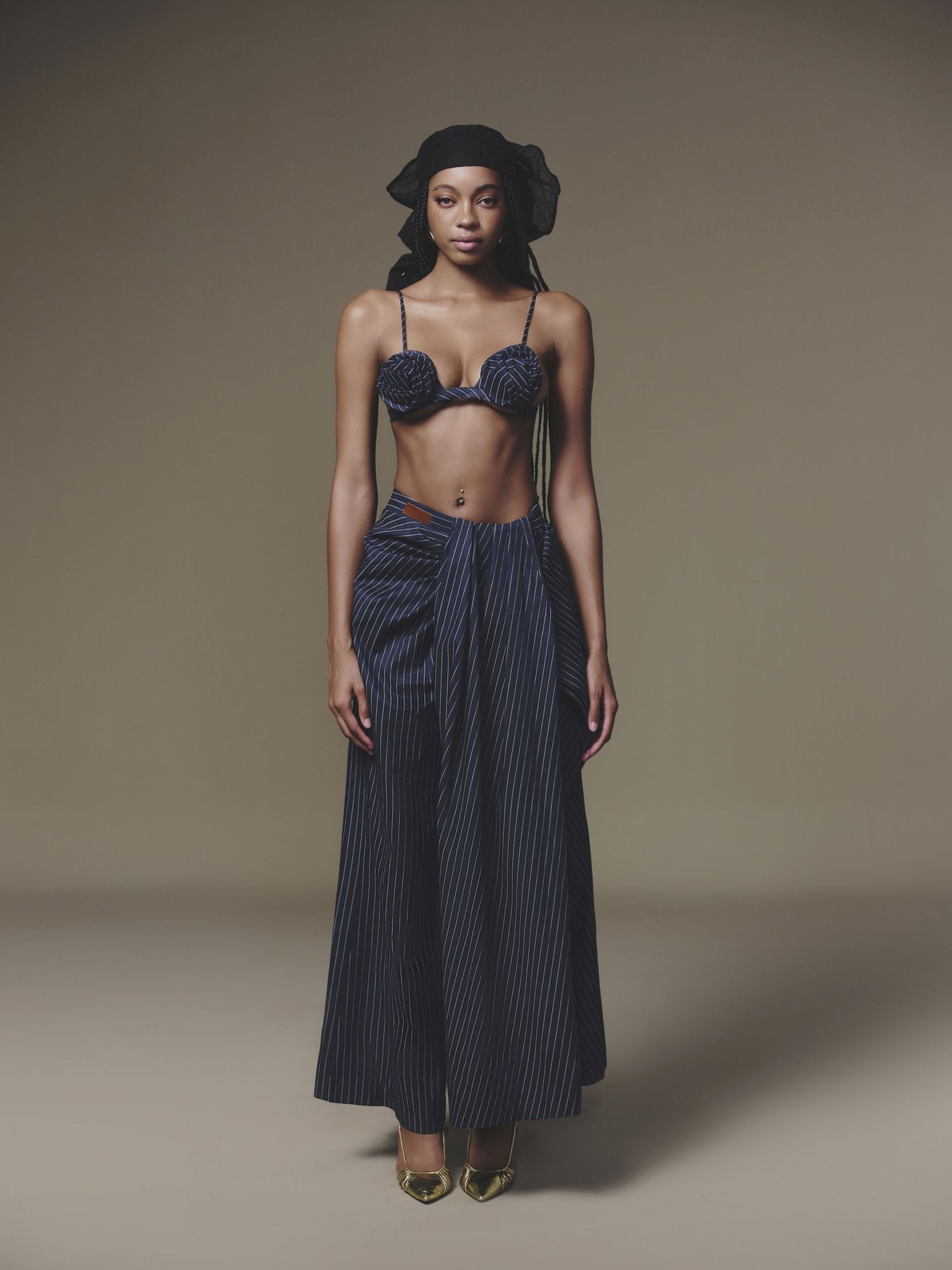 Overlaid Pleated Pant