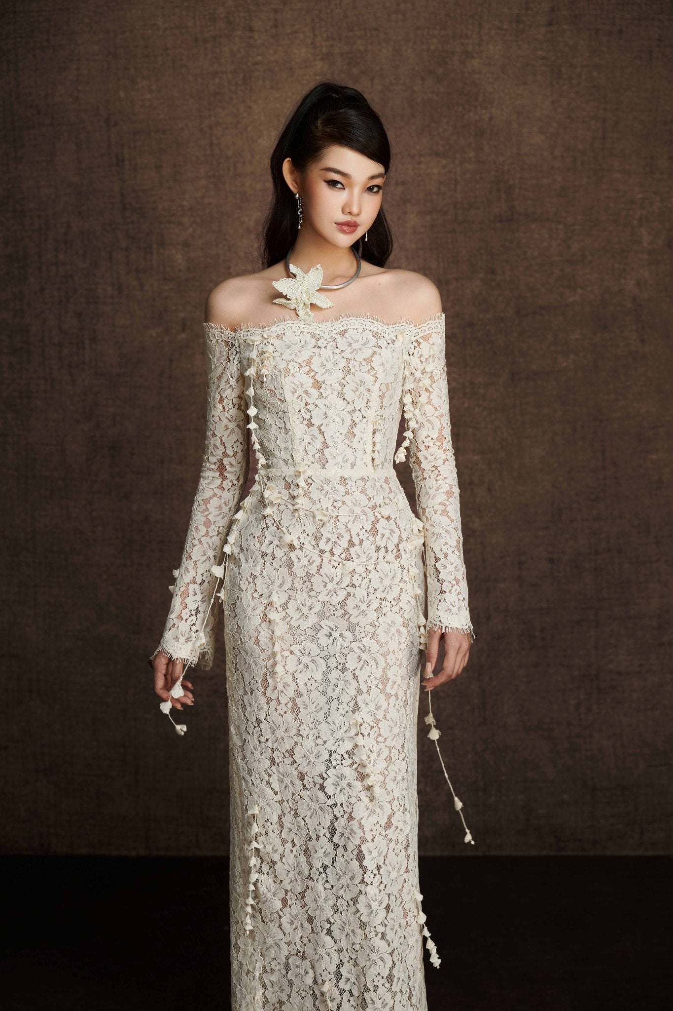 Embroidered Vine Dress