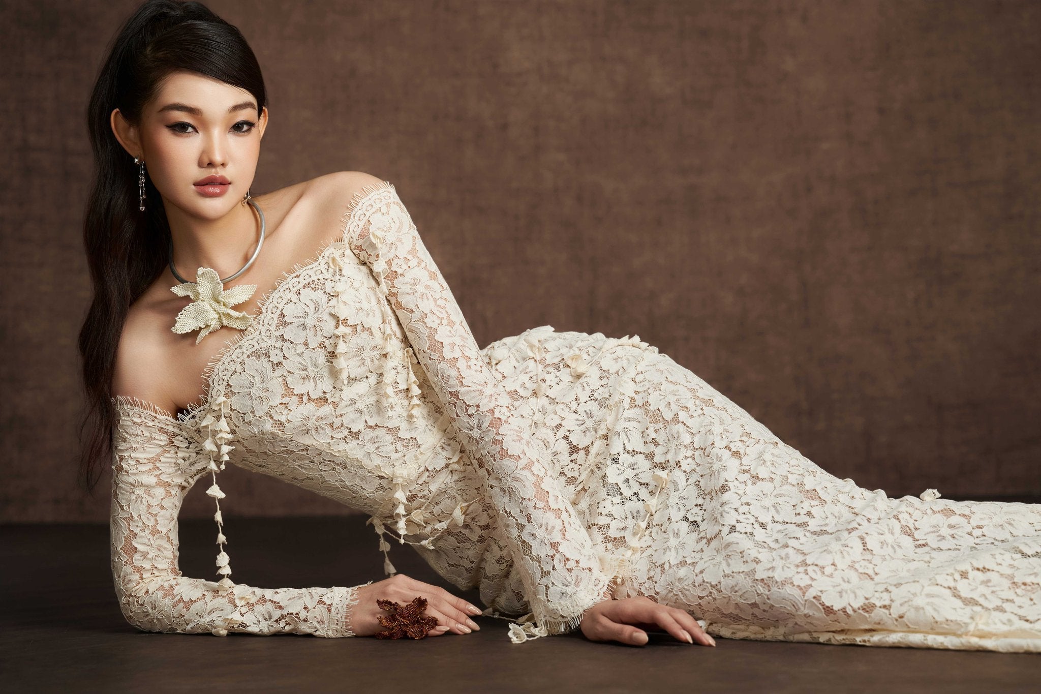 Embroidered Vine Dress