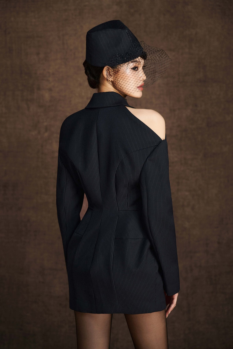 Drop-Shoulder Suit Dress