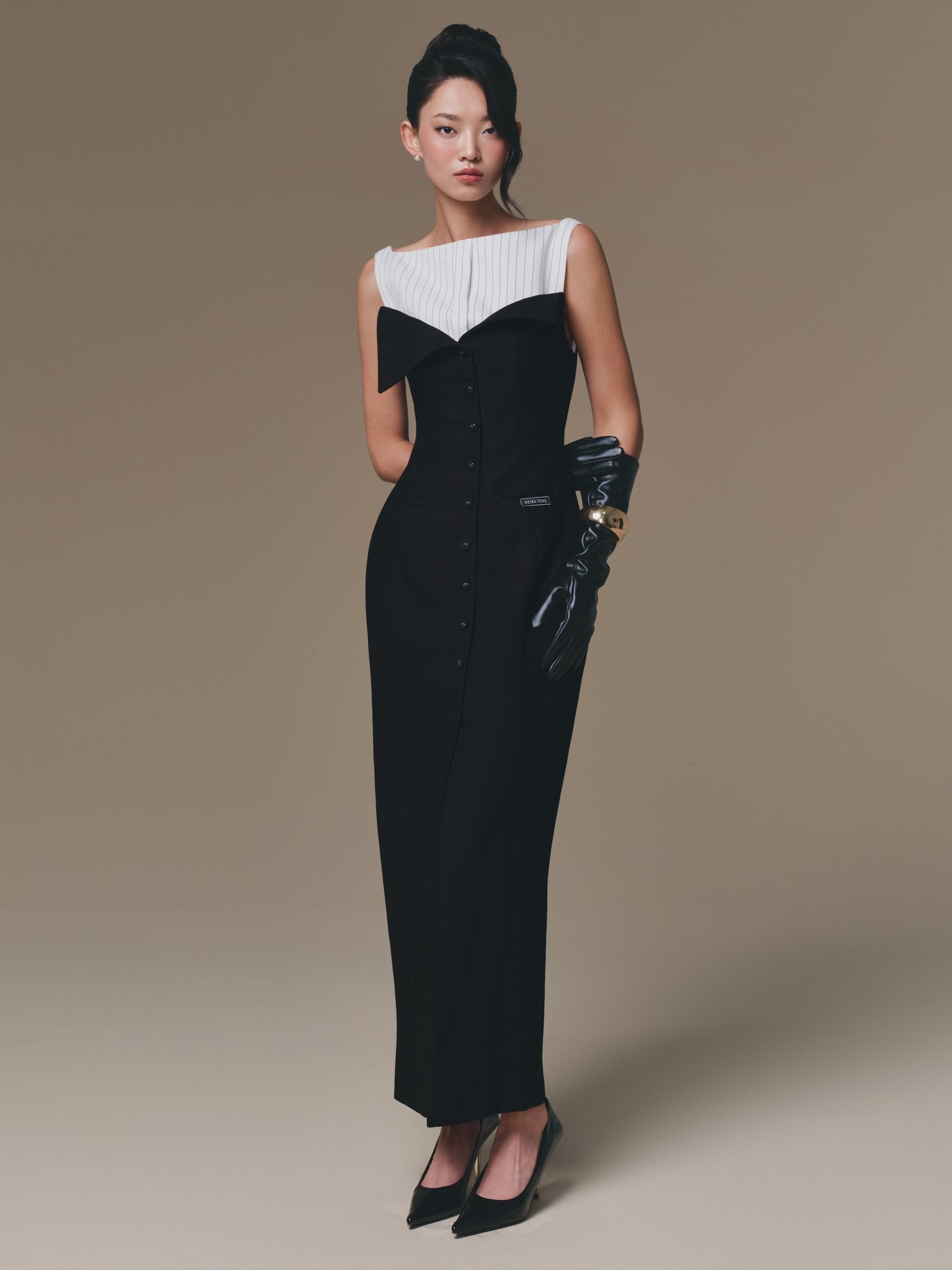 Flipped-Bust Panel Dress