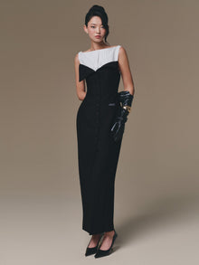 Flipped-Bust Panel Dress