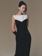 Flipped-Bust Panel Dress