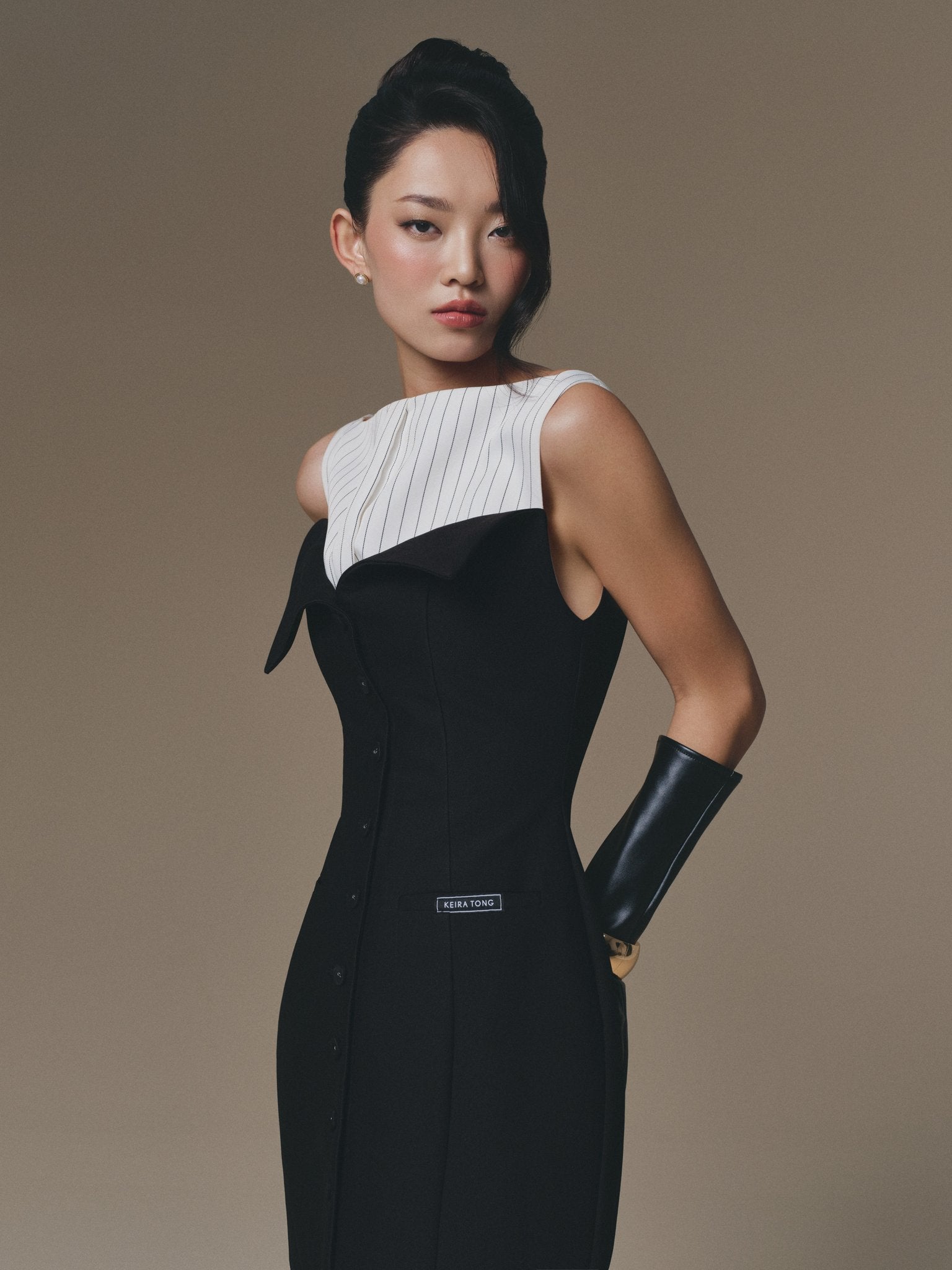Flipped-Bust Panel Dress
