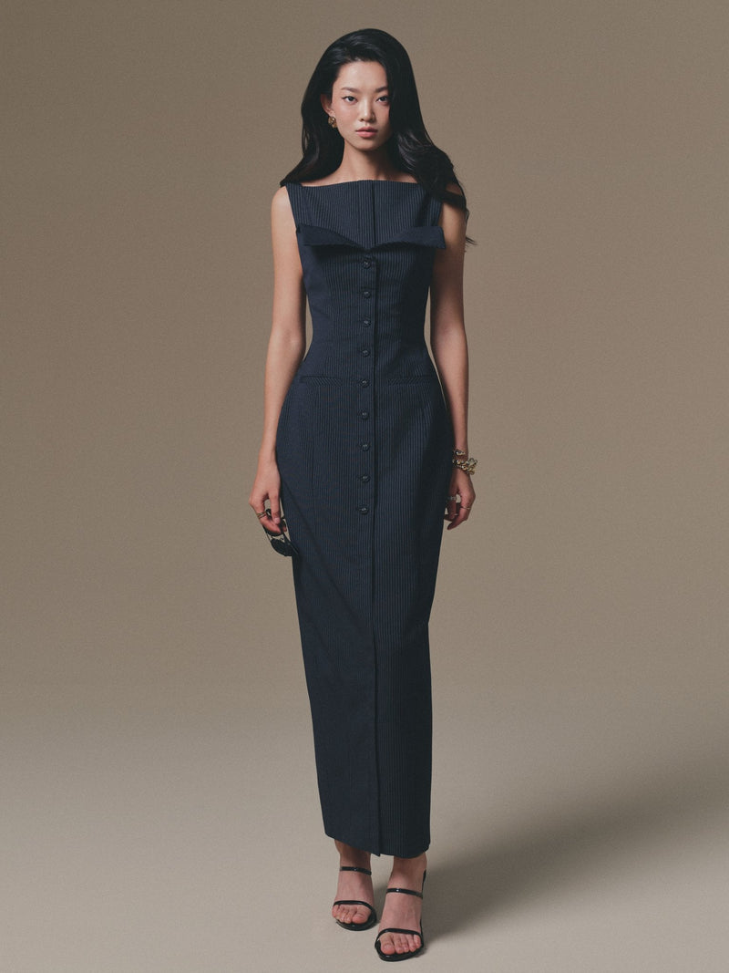Flipped-Bust Panel Dress
