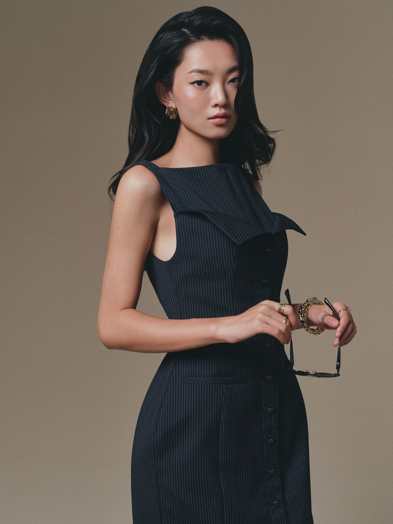 Flipped-Bust Panel Dress