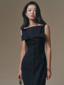 Flipped-Bust Panel Dress